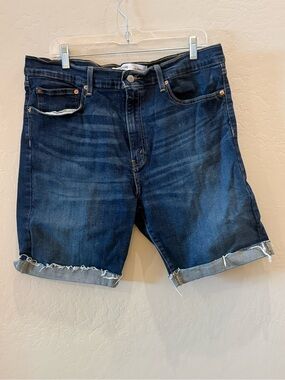 Signature by Levi Strauss Dark Blue Rolled Hem Denim Shorts #P254